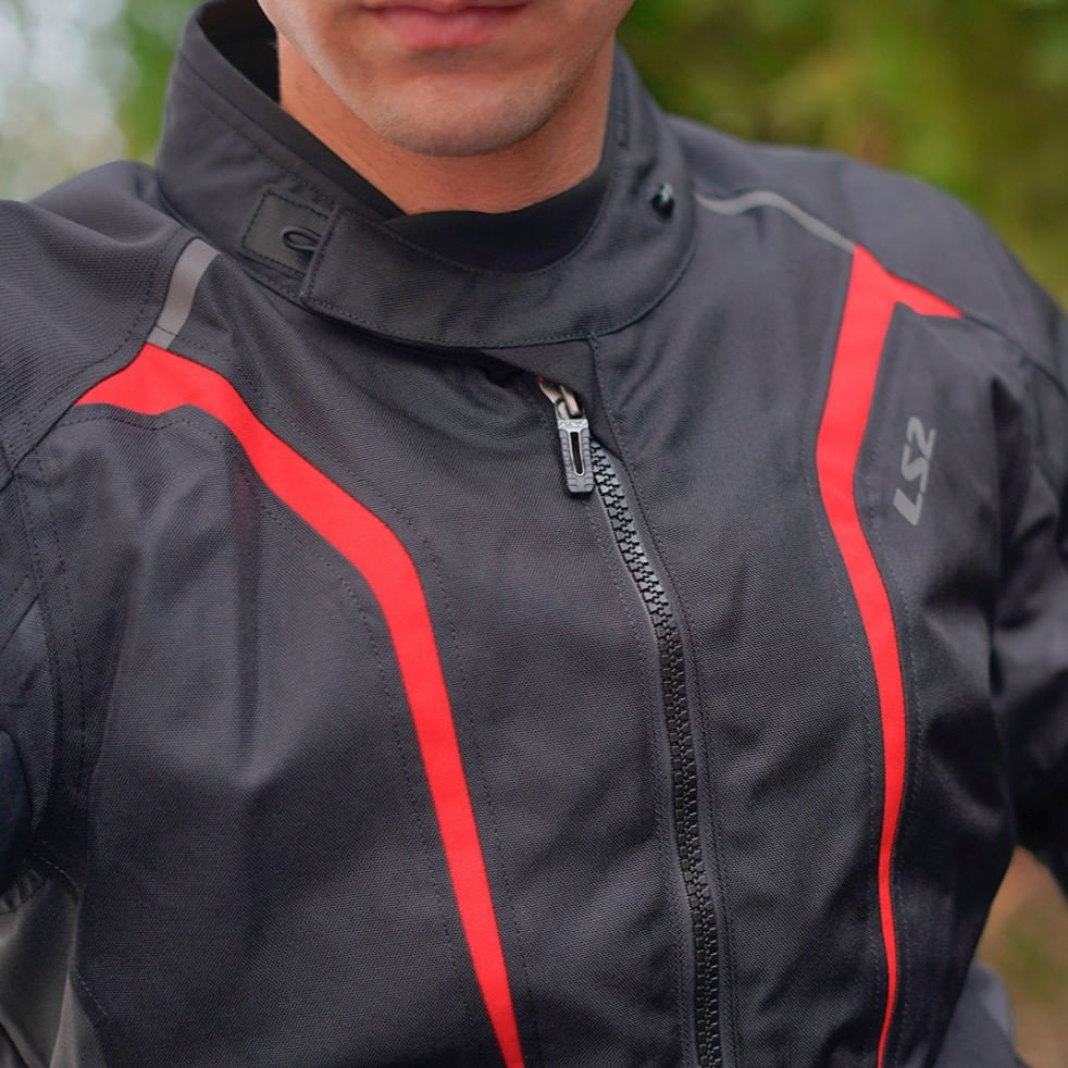 Campera LS2 Sepang Hombre Negro / Rojo